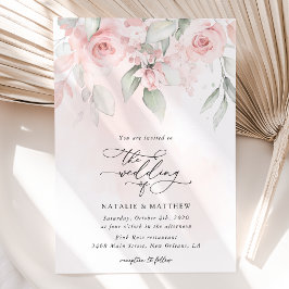 Invitación Flores Rubor, flores rosas, vegetación, Boda