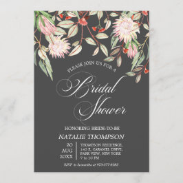 Invitación Flores rusas australianas escriben ducha de novia