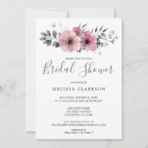 Flores rusas y elegantes de acuarela Bridal Shower