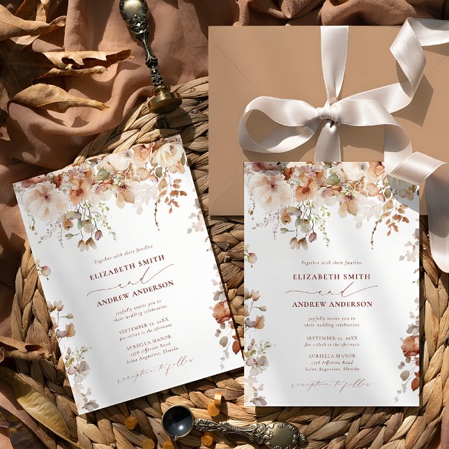 Invitación Flores rusticas de Boho Garden Boda Código QR (Subido por el creador)