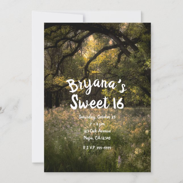 Invitación Flores Rústicas Florales Encantadas Forestales Dul (Anverso)