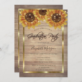 Invitación Flores Rústicas, Luces, Fiesta de Graduación de Ma