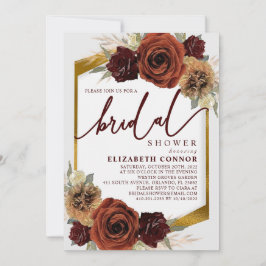 Invitación Flores rústicas y duchas de novias en pampas