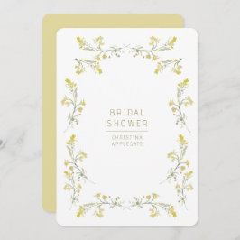Invitación Flores salvajes amarillas primavera ducha de novia