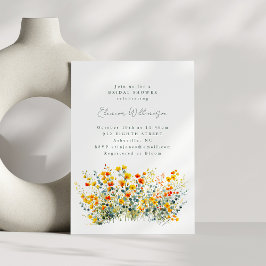 Invitación Flores salvajes amarillo y Naranja de la pradera