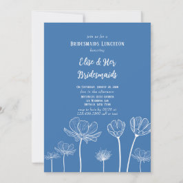 Invitación Flores salvajes azul turquesa Bridesmaids Luncheon