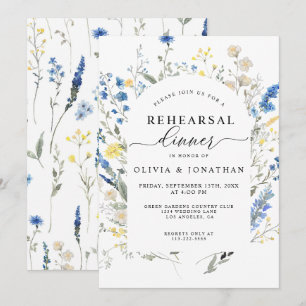 Invitación Flores salvajes azul turquesa Flores Ensayos Flora