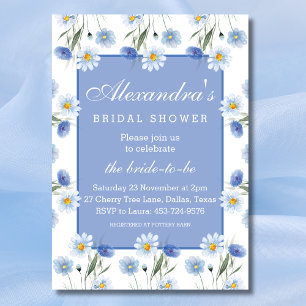 Invitación Flores salvajes azul turquesa primavera ducha de n