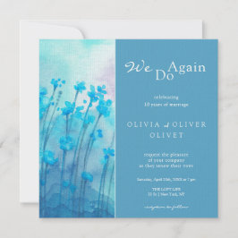 Invitación Flores salvajes azules prometen renovación