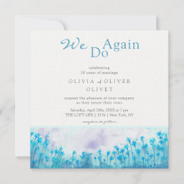 Invitación Flores salvajes azules prometen renovación