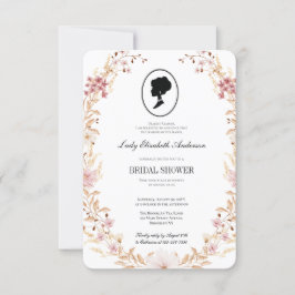 Invitación Flores salvajes beige presupuestales Bridgerton Br