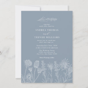 Invitación Flores salvajes blancas Boda de la Moda Boho