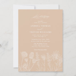 Invitación Flores salvajes blancas | Boda de la Moda Boho