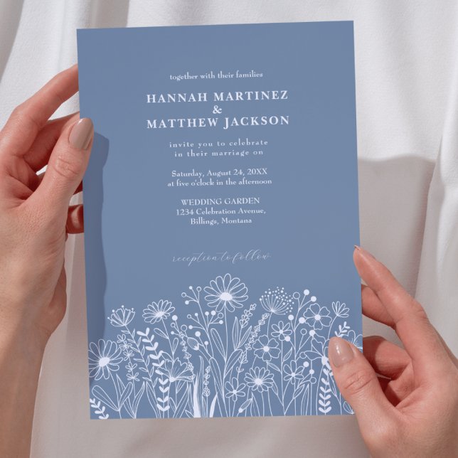 Invitación Flores salvajes Boda elegante Boho (Subido por el creador)