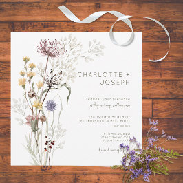 Invitación Flores salvajes Boho Pastel Floral moderna