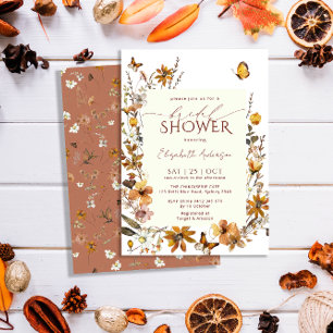 Invitación Flores salvajes Boho Terracotta Fotograma Ducha de