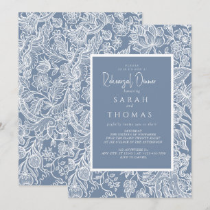 Invitación Flores salvajes de arte de la Línea Azul