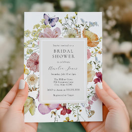 Invitación Flores salvajes de Boho seco Ducha de novia