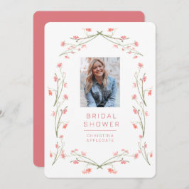 Invitación Flores salvajes de color rosa primavera Foto ducha