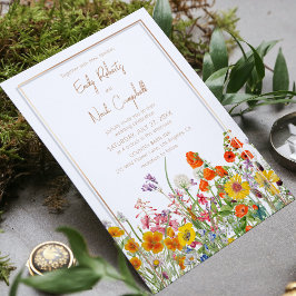 Invitación Flores salvajes de colores Boda floral de campo