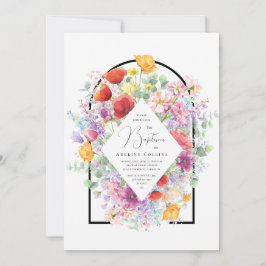 Invitación Flores salvajes de colores vivos Bautismo