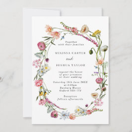Invitación Flores salvajes de lujo Wreath Garden Wedding