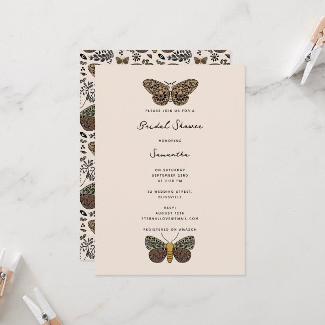 Invitación Flores salvajes de marisma bohemia moderna ducha d (Anverso/Reverso In Situ)