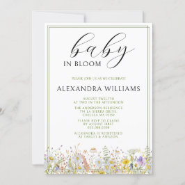 Invitación Flores salvajes de primavera bebé en un Baby Showe