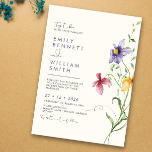 Invitación Flores salvajes de primavera Boda ruso de boho mod