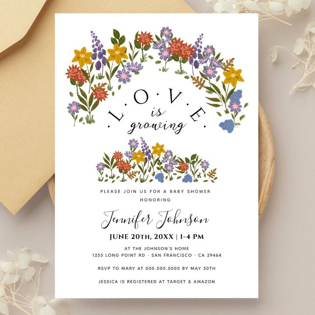 Invitación Flores salvajes de primavera Boho Baby Shower Neut (Subido por el creador)
