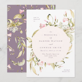 Invitación Flores salvajes de primavera color de agua Boda de