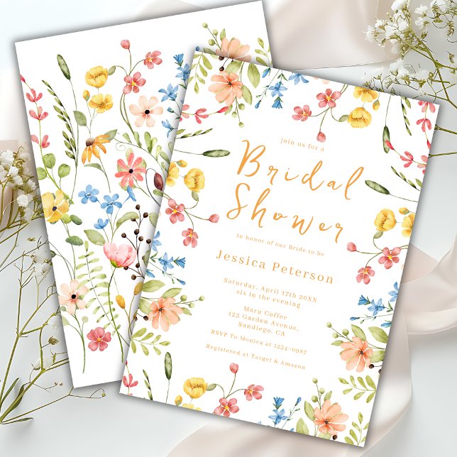 Invitación Flores salvajes de primavera ducha de novia modern (Subido por el creador)