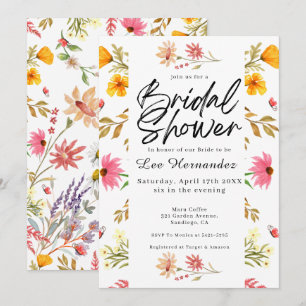 Invitación Flores salvajes de primavera ducha de novia modern