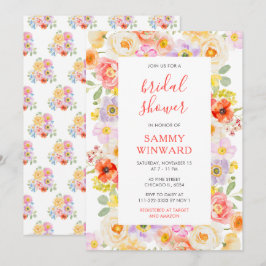 Invitación Flores salvajes de primavera ducha de novias