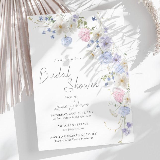 Invitación Flores salvajes de primavera ducha morada rosa de  (Subido por el creador)