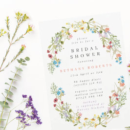 Invitación Flores salvajes de primavera rusa ducha de novia