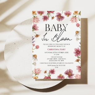 Invitación Flores salvajes de verano bebé en el Baby Shower e