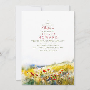 Invitación Flores salvajes de verano brillantes adornan un ba