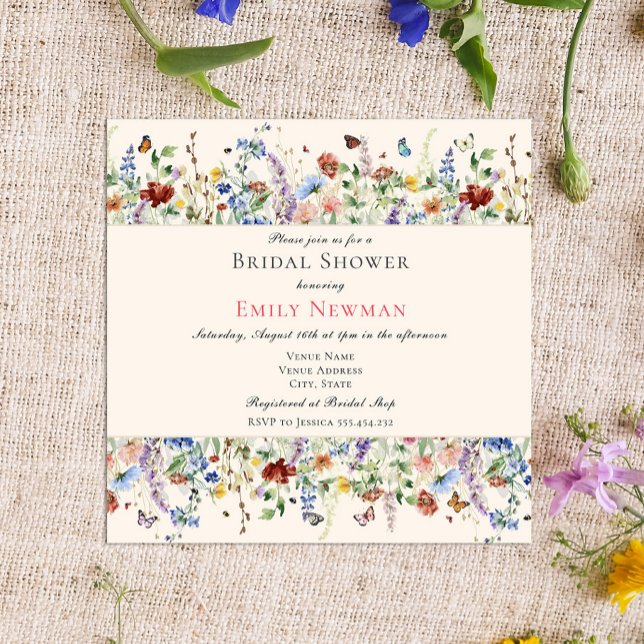 Invitación Flores salvajes de verano y mariposas ducha de nov (Subido por el creador)