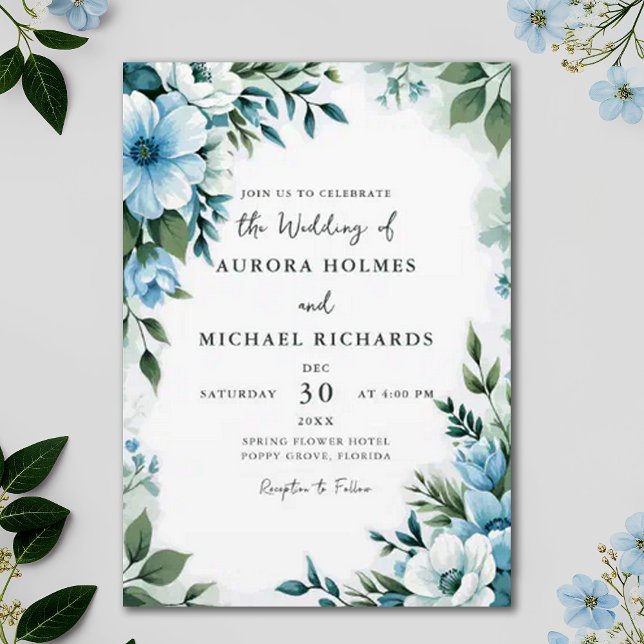 Invitación Flores salvajes Elegante Primavera Elegante Boda J (Subido por el creador)