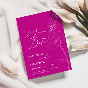 Invitación Flores salvajes elegantes magenta audaces ahorran 