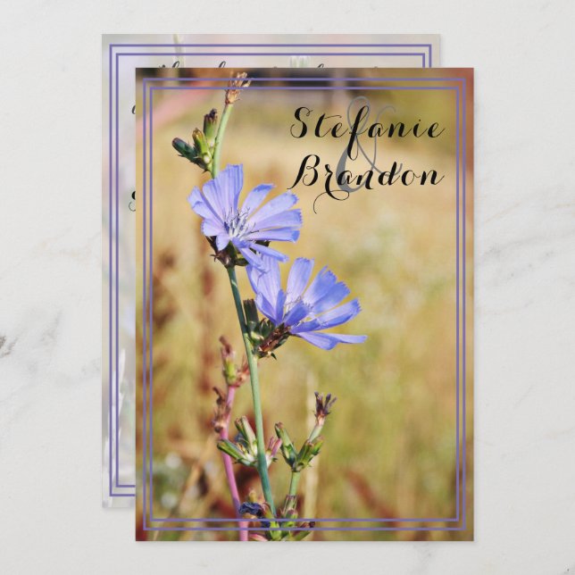 Invitación Flores salvajes en el Boda matutino (Anverso / Reverso)