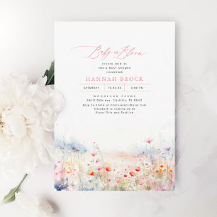 Invitación Flores salvajes Meadow Elegante Baby Shower de ver