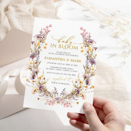 Invitación Flores salvajes moradas bebé en una ducha en flor