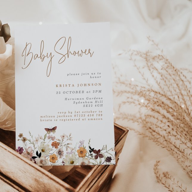 Invitación Flores salvajes otoño Boho Baby Shower (Subido por el creador)