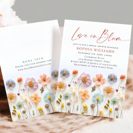 Invitación Flores salvajes Pastel Boho rosa Ducha de novia