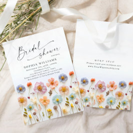 Invitación Flores salvajes Pastel Boho rosa Ducha de novia