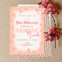 Flores salvajes Peach Beige Polka Dots Bat Mitzvah
