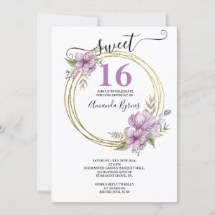 INVITACIÓN FLORES SALVAJES PURPLE FLORAL MARCO MEADOW COLOR D