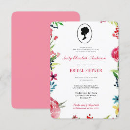 Invitación Flores salvajes rosadas de presupuesto Bridgerton